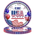thumbnail image 1 of 250 Anniversary Usa 4Th Of July Independence Day Decorations Red, White Blue Patriotic Disposable Plates for Independence Day Party Supplies, Tableware for Bbq, Picnic, Memorial Day, Veterans Day, 1 of 5
