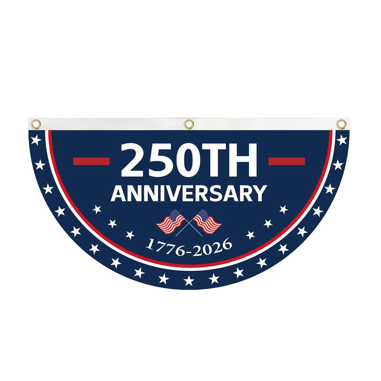 250 Anniversary Usa Banner,250th Anniversary Usa Flag Semicircular Banner,Official America 250 Design Patriotic Decorative Flag,Durable Weather Resistant Nylon Outdoor Indoor Home Event Hanging Decor