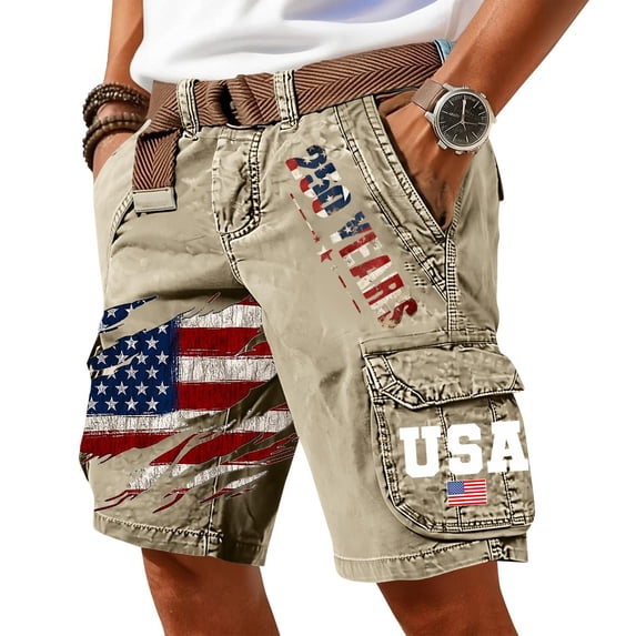 250 Anniversary Usa Cargo Shorts for Men 1776-2026 Anniversary Edition Patriotic Casual Short Pant Independence Day Trouse