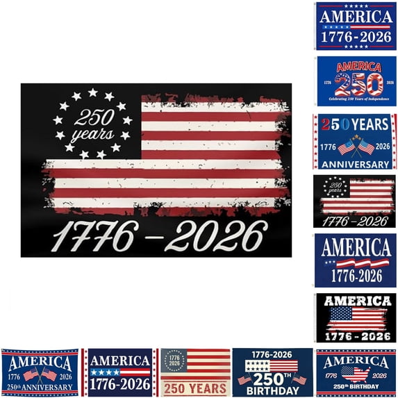 250 Anniversary Usa Flag 3x5 FT America 250 Merchandise 250 Years America Flag,Usa 250th Anniversary Patriotic Banner, 1776-2026 Independence Celebration, Indoor Outdoor Display,Single