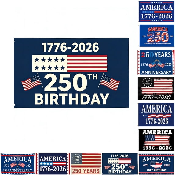 250 Anniversary Usa Flag 3x5 FT America 250 Merchandise 250 Years America Flag,Usa 250th Anniversary Patriotic Banner, 1776-2026 Independence Celebration, Indoor Outdoor Display,Single