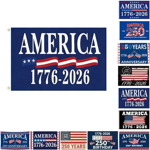 250 Anniversary Usa Flag 3x5 FT America 250 Merchandise 250 Years America Flag,Usa 250th Anniversary Patriotic Banner, 1776-2026 Independence Celebration, Indoor Outdoor Display,Single