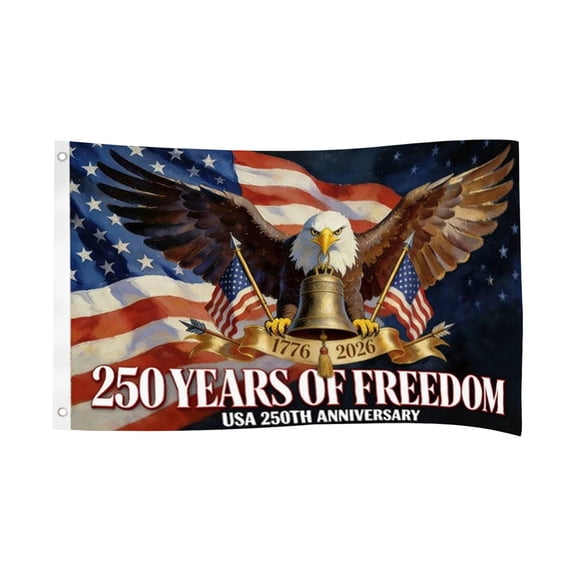 250 Anniversary Usa Flag, Vintage 250 Year American Anniversary Flag, Front And Back Print, 3x5 Ft Polyester Patriotic Flag, 1776-2026 Decor for Independence Day