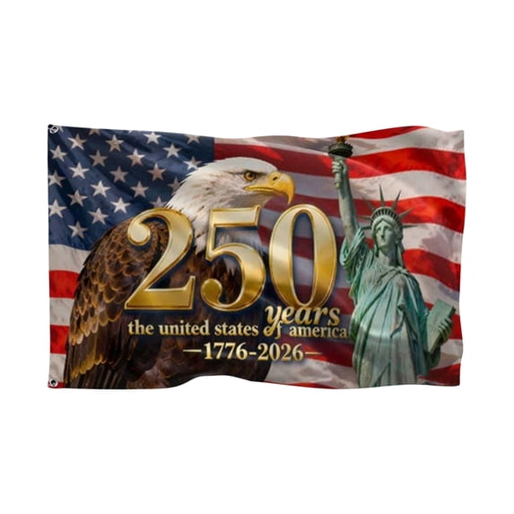 250 Anniversary Usa Flag, Vintage 250 Year American Anniversary Flag, Front And Back Print, 3x5 Ft Polyester Patriotic Flag, 1776-2026 Decor for Independence Day