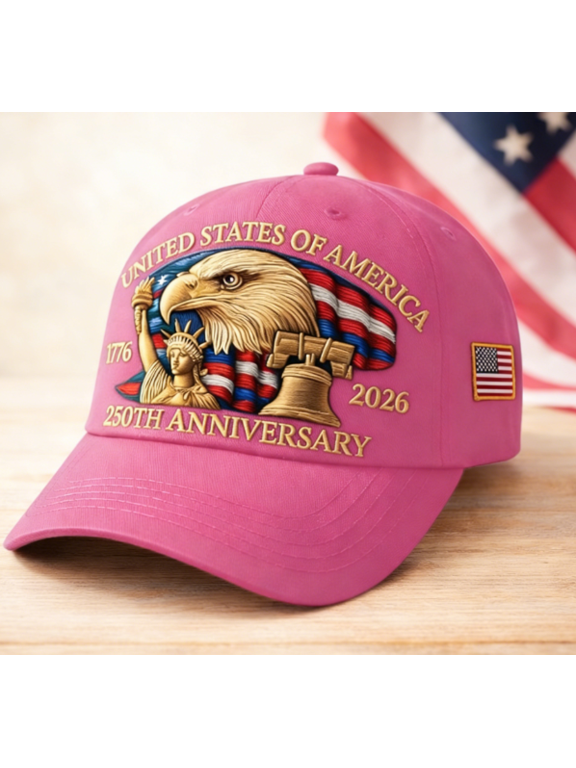 250 Anniversary Usa Hat - America 250th Anniversary Hat Eagle Print, Unisex Washed Cotton Adjustable Trucker Cap