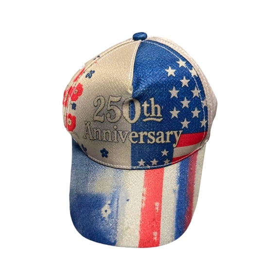250 Anniversary Usa Hat,Baseball Hat,Patriots Hat,250th Anniversary Vintage Floral Print Hat - Commemorative Sun Hat Or Fascinator With Silk Flowers, for Tea Parties, Weddings & Retro Events A