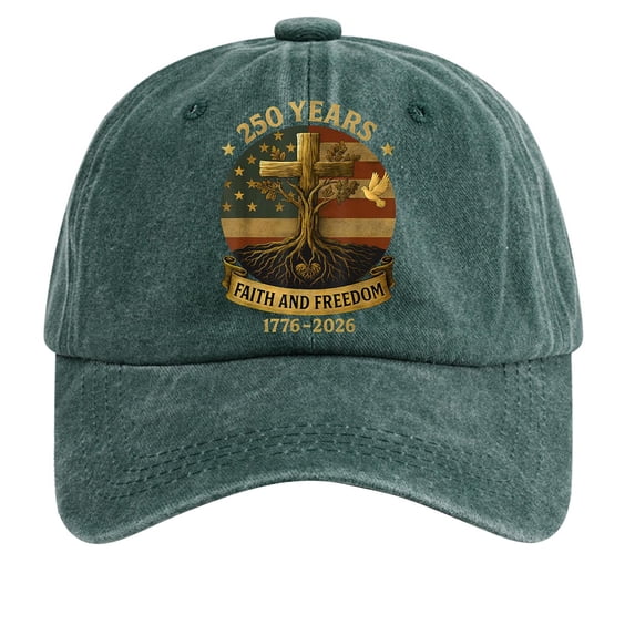 250 Anniversary Usa Hat Usa 250th Anniversary Hat 250th Anniversary Hat Flag Cross Tree 250 Years Faith And Freedom 1776-2026 Embroidered Baseball Hat Garde Caps for Mom, Army Green