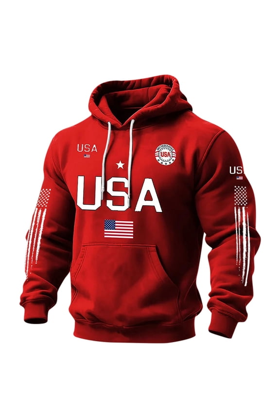 250 Anniversary Usa Hoodie Men Graphic Print Hooded Sweatshirt Casual Pullover Soft Comfortable Streetwear Hoodie with Anniversary Design