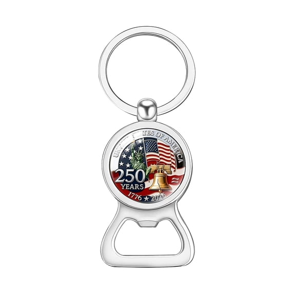 250 Anniversary Usa Merchandise, Metal 250th Keychain With Bottle Opener, 1776-2026 USA 250th Anniversary Key Ring, Patriotic Souvenir & Gift For Backpack