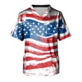 thumbnail image 1 of 250 Anniversary Usa Scrub Shirts Men V-Neck Short Sleeve Vintage Flag Print Daily Celebration T-Shirts Lightweight Summer Casual Shirts with Pockets,5XL,#01 Red, 1 of 6