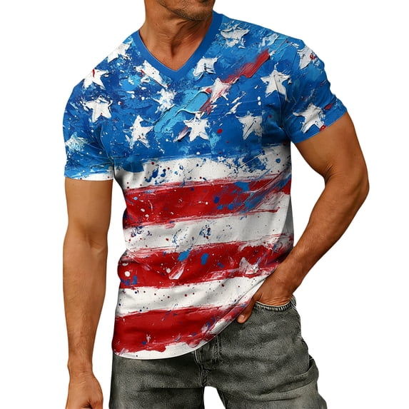 250 Anniversary Usa Shirt 4th Of July Shirts for Men American Flag Print Plus Size Short Sleeve America 250 Shirt Patriotic Tees