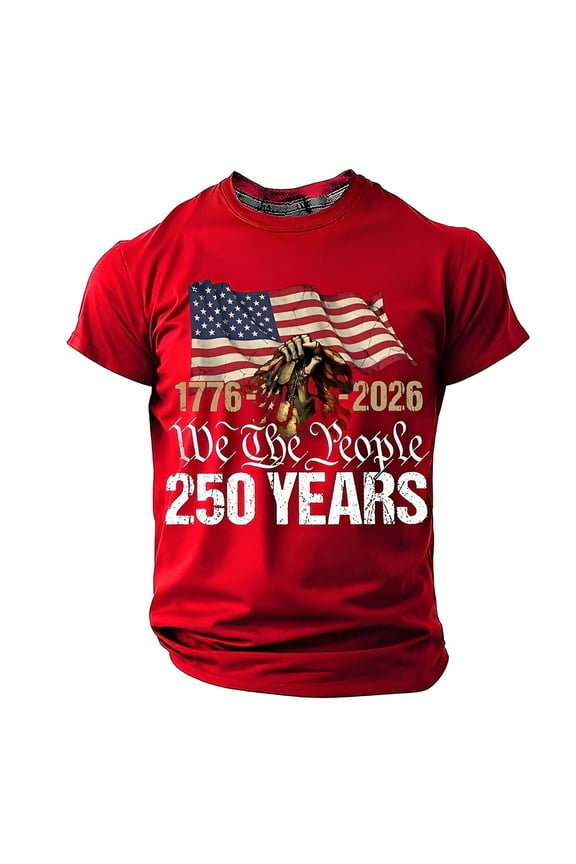 250 Anniversary Usa Shirt Mens Shirts Short Sleeve Vintage 250 Years American 1776-2026 250th Birthday Usa T-Shirt Big & Tall Fashion America Pullover Muscle Tee