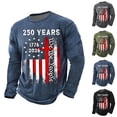 thumbnail image 1 of 250 Anniversary Usa Shirt Mens T-Shirts Long Sleeve 250 Years American Flag 250th Anniversary Usa T-Shirt Big & Tall Comfy America Pullover Tops, 1 of 5