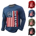 thumbnail image 1 of 250 Anniversary Usa Shirt Sporty Long Sleeve T Shirt Athletic Crew Neck 250Th Mens Tees Army Green L, 1 of 6