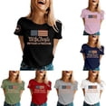 thumbnail image 1 of 250 Anniversary Usa Shirt Summer Tops for Women Graphic Tees Stylish Printed Short Sleeve Round Neck Comfortable Casual Daily Everyday Wear White, 1 of 5