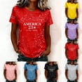 thumbnail image 1 of 250 Anniversary Usa Shirt Summer Tops for Women Graphic Tees Stylish Printed Short Sleeve Round Neck Comfortable Casual Daily Everyday Wear, 1 of 5