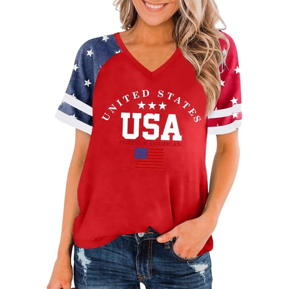 250 Anniversary Usa Shirt Women Casual Solid Crew Neck Short Sleeve Tee Top Everyday Fashion Shirt