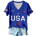 thumbnail image 1 of 250 Anniversary Usa Shirt Women Fashion Casual Anniversary Print Short Sleeve Crew Neck Tee Shirt Top, 1 of 2