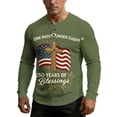thumbnail image 1 of 250 Anniversary Usa Shirt for Mens Long Sleeve American Flag Graphic T Shirts Patriotic Henley Button Raglan Tees Tops Casual Lightweight Clothes, 1 of 6