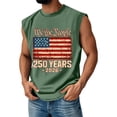 thumbnail image 1 of 250 Anniversary Usa Shirts Men Patriotic Independence Day Shirt Crew Neck Graphic American Flag T Shirts Sleeveless Muscle Fit We the People Tank Tops Army Green 2XL, 1 of 3