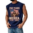 thumbnail image 1 of 250 Anniversary Usa Shirts for Men Patriotic Independence Day Shirt Graphic Crew Neck American Flag T Shirts Sleeveless Loose Usa Flag Tank Tops Dark Blue L, 1 of 4
