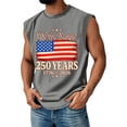 thumbnail image 1 of 250 Anniversary Usa Shirts for Men Patriotic Independence Day Shirt Sleeveless Graphic American Flag Tank Tops Crew Neck Big and Tall We the People T Shirts Gray 3XL, 1 of 3
