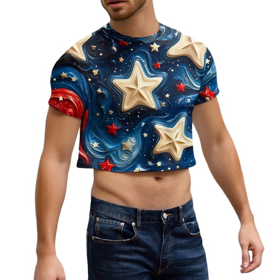 250 Anniversary Usa Shirts for Men Patriotic Short Sleeve Boxy T Shirts 2026 Usa Flag Usa Flag Stars Stripes Cropped Crew Neck Graphic Tees M