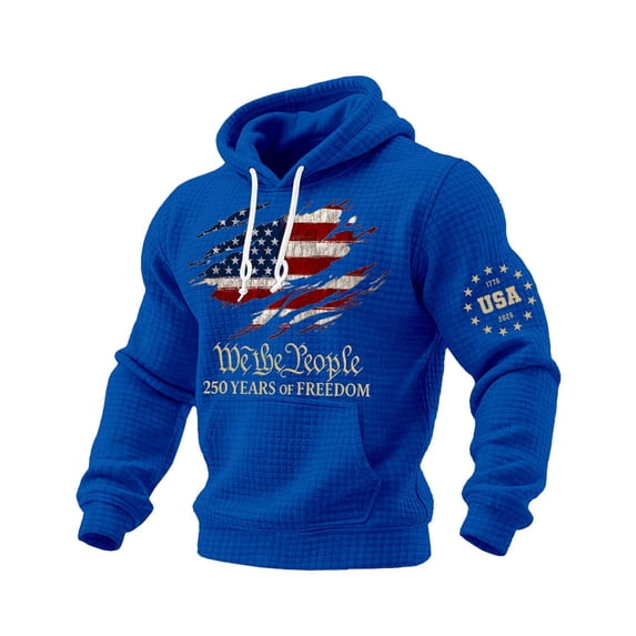250 Anniversary Usa Sweatshirt Men American Flag Usa 250th Anniversary Shirt American 1776-2026 250th Birthday Mens Relaxed Fit Streetwear Trendy Tops