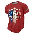 thumbnail image 1 of 250 Anniversary Usa T Shirt for Men 4th Of July Usa Flag Print Crew Neck Short Sleeve T-Shirt Moisture Wicking Relaxed Fit Casual Breathable Tees, Red, #01 Red, 1 of 4