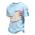 thumbnail image 1 of 250 Anniversary Usa T Shirt for Men American Flag Print Crew Neck Short Sleeve Waffle Tops Patriotic Pullover Classic Fit Comfy Breathable T Shirts, Light Blue, #01 Light Blue, 1 of 4