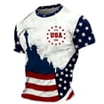 thumbnail image 1 of 250 Anniversary Usa T Shirt for Men Patriotic American Flag Print Crew Neck Short Sleeve Tshirt Muscle Classic Fit Home Wear Comfy Tees, Royal Blue, #01 Royal Blue, 1 of 3