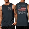 thumbnail image 1 of 250 Anniversary Usa Tank Tops for Men Crew Neck Sleeveless American Flag Print Casual Patriotic Tunics Flowy Summer Daily Tees ,L,#01 Navy, 1 of 4