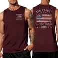 thumbnail image 1 of 250 Anniversary Usa Tank Tops for Men Sleeveless Crew Neck Stars and Stripes Print Casual Celebration Tunics Flowy Summer Daily Tees ,4XL,#01 Wine, 1 of 4