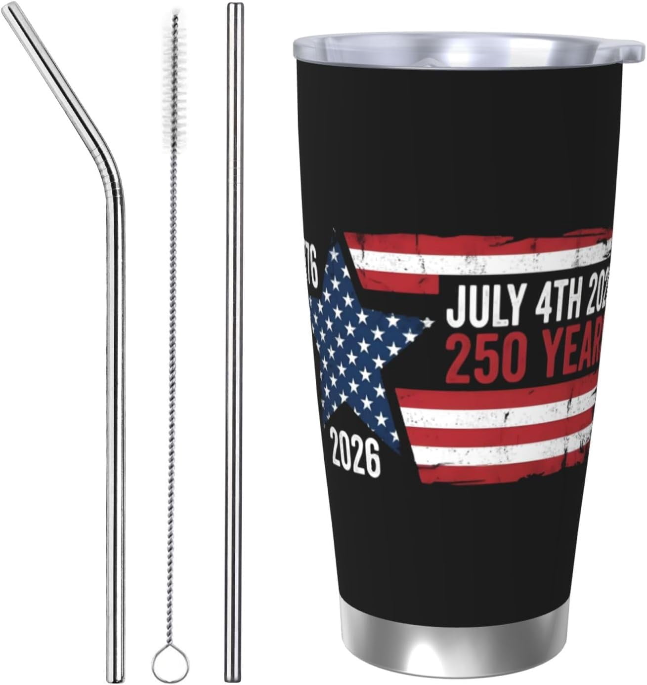 250 Anniversary Usa Thermal Travel Mug Tumblers For Thermo Cups With Lid America Birthday Funny Stainless Steel Mug Tumbler 20oz