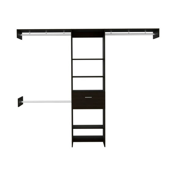 250 Closet System British, Bedroom, Black