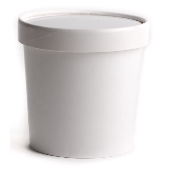 [250 Count] 16 oz Disposable White Paper Soup Containers with Lids Combo - Half Pint Ice Cream Containers, Frozen Yogurt Cups, Restaurant, Microwavable, Take Out, to Go Deli Containers, Recyclable