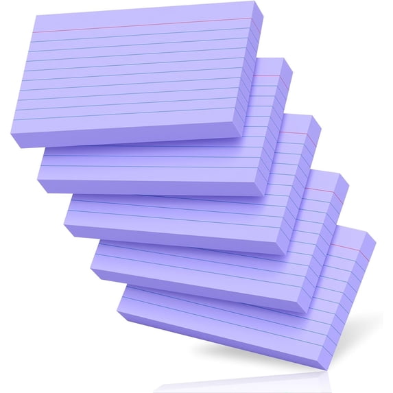 250 Count Index Cards 3x5 Inch Purple Ruled Lined Heavyweight Flash Cards Study Cards with Sturdy Cardstock Durable Flashcards Note Cards for Note Taking, Language Learning, School & Office Supplies