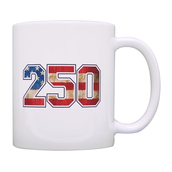 250 Flag Classic Flag Design - America’s 250th Birthday Coffee Mug - Ceramic Mug - 11oz