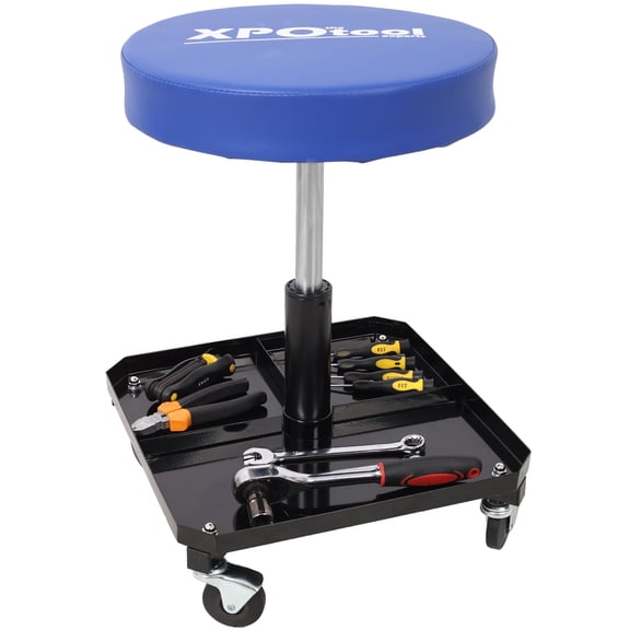250 LBS Rolling Pneumatic Creeper Garage,Adjustable Mechanic Stool with Tool Tray Storage,