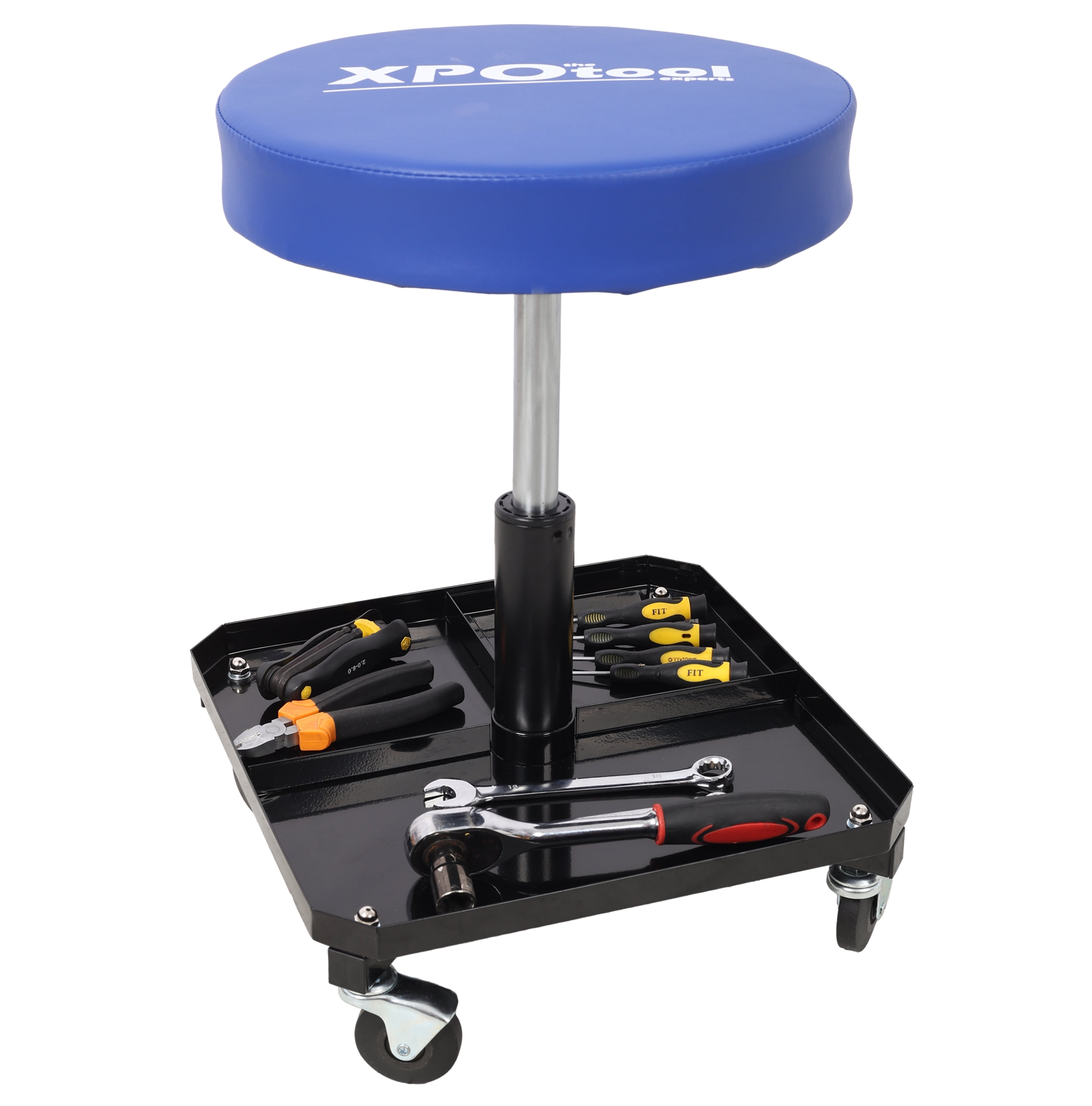 Technicians Stool 250 LBS Rolling Pneumatic Creeper Garage,Adjustable Mechanic Stool with ...