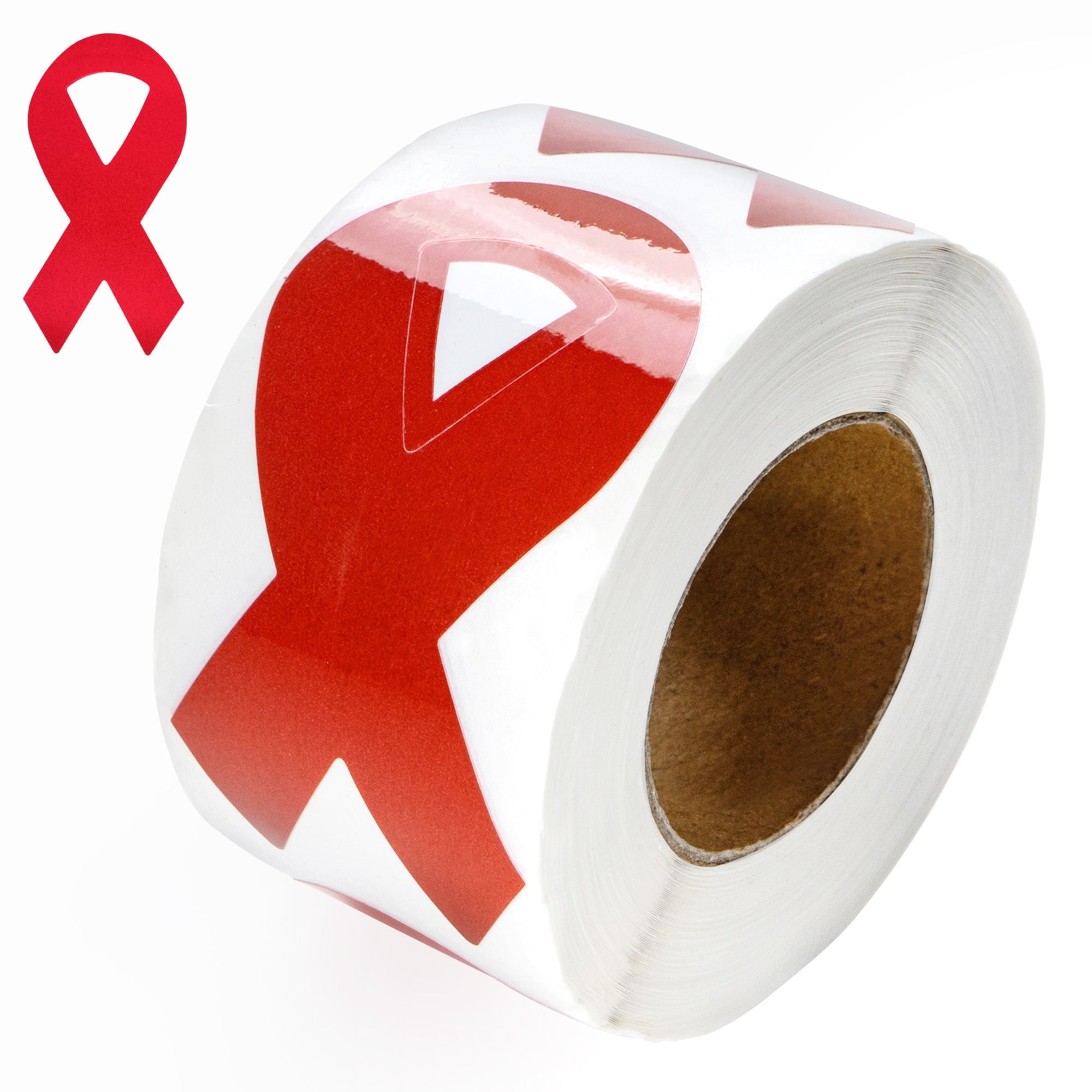 250 Large Red Ribbon Stickers (250 per Roll) - Walmart.com