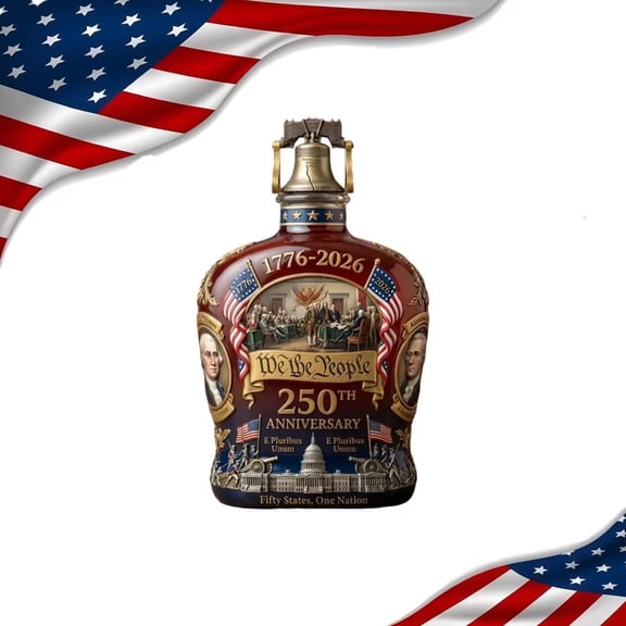 250 Marine Corps Anniversary Whiskey Bottle, 250 Anniversary Whiskey Bottle, America 250th Anniversary We The People Heritage Whiskey Glass, for Liquor Scotch Bourbon or Wine