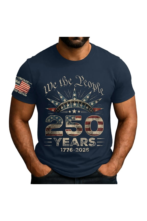 250 Men Shirt Patriotic Star American Flag Print Short Sleeve Crew Neck T Shirts Big and Tall Regular Fit Casual Breathable T-Shirt, Navy, #01 Navy