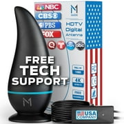 250 Mile Range 5G Signal Reception Digital HD TV Indoor Antenna [Early Release 2025 Chipset], Smart TV Amplifier with 16.4 ft Coax Cable + Built-In Magnetic Base by Mata1-USA price history and forecast - Mata1 Mata1 250 Mile Range Antenna with Smart TV Amplifier