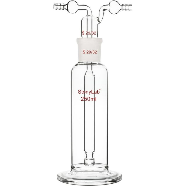 250 Ml Drechsel Bottle for Gas Washing, Borosilicate Glass with ...