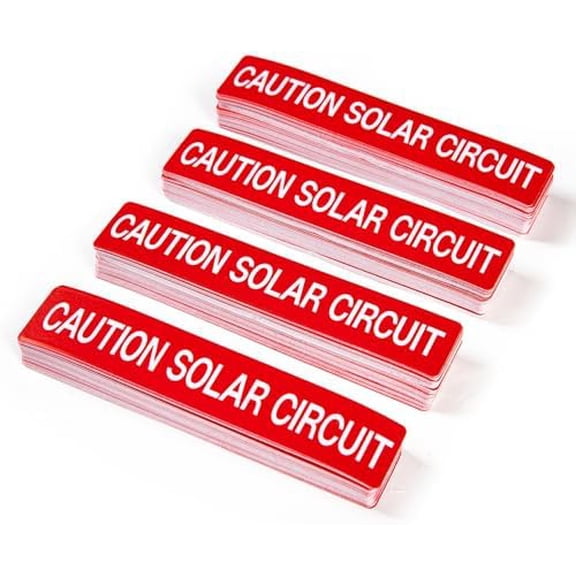 250 PCS Caution Solar Circuit Stickers - Photovoltaic PV Warning Labels, Waterproof UV Resistant Vinyl with Strong Adhesive, for Code-Compliant Marking$$Safety & Emergency