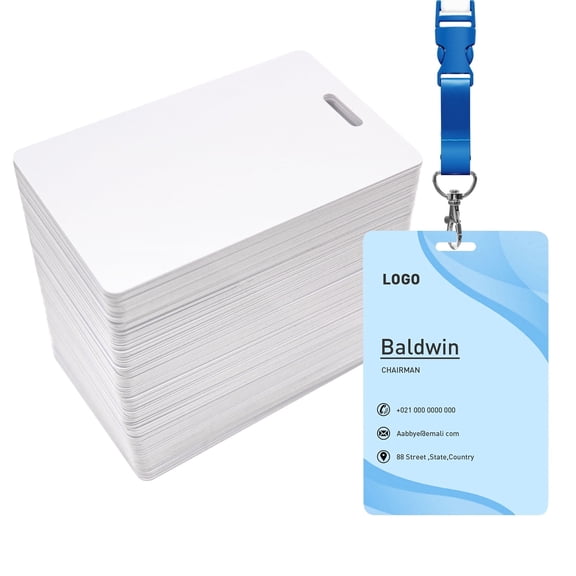 250 PSC Premium Blank PVC Cards, 30Mil CR80 (CR8030) Blank Credit Cards for Business Office Photo ID Badge Printers.