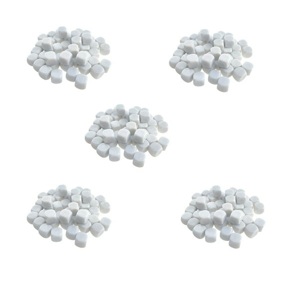 250 Pack 16MM Blank White Set Acrylic Rounded D6 Space for Game,,Fun,DIY Sticker and Math Teaching