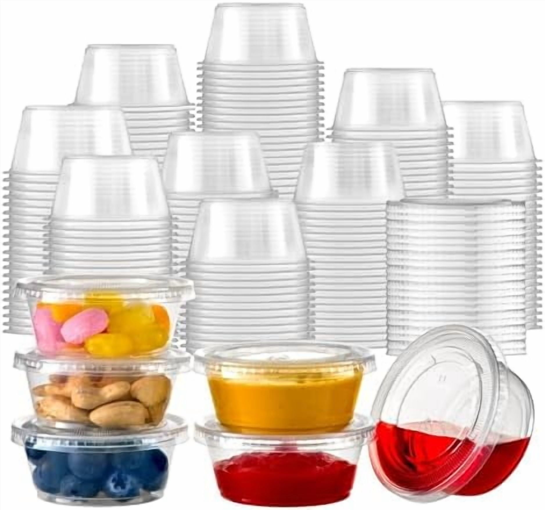 250 Pack 3.25 oz Jello Shot Cups with Lids, Disposable Souffle Portion ...