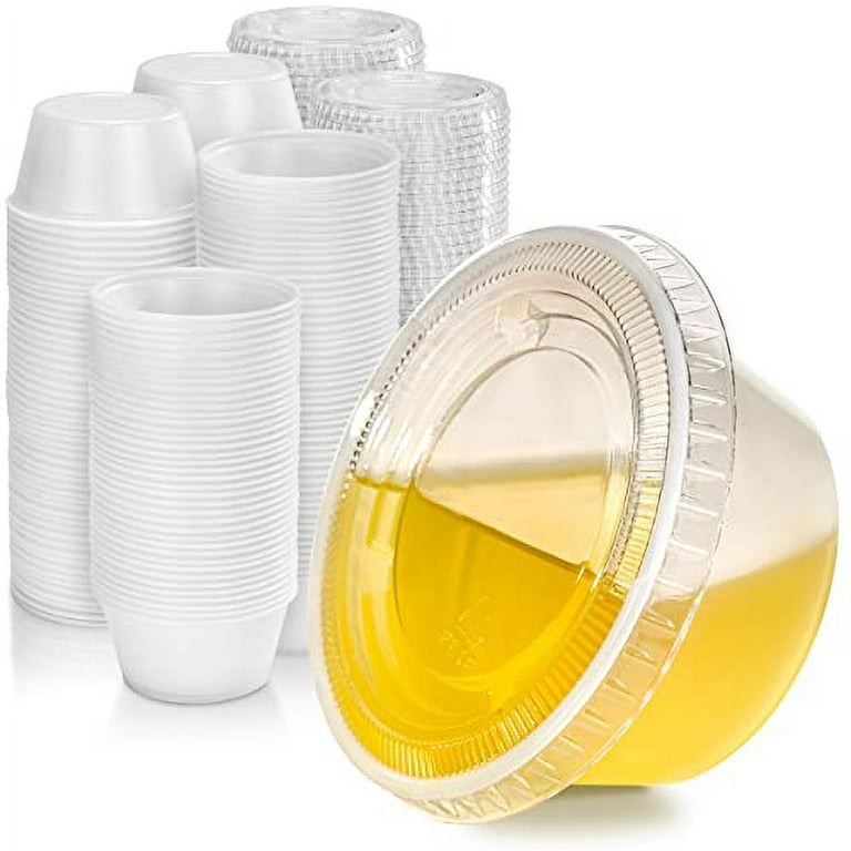 Fit Meal Prep [250 Pack] 3.25 oz BPA Free Plastic Portion Cup - Disposable  Jello Shots Sauce Condiment Souffle Dressing Mini Containers, Cups No Lids